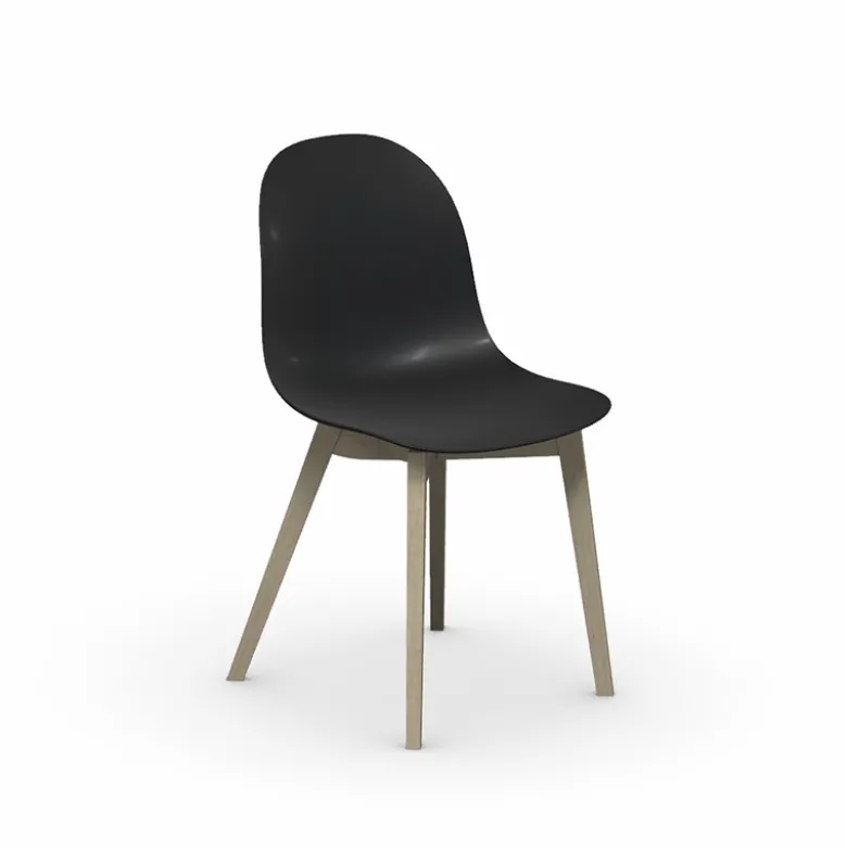 1665 Academy Connubia© Chaise scandinave en polypropylène et bois