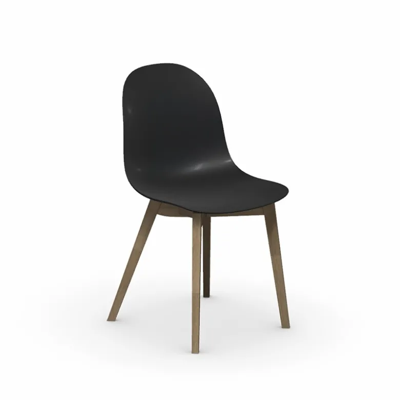 1665 Academy Connubia© Chaise scandinave en polypropylène et bois