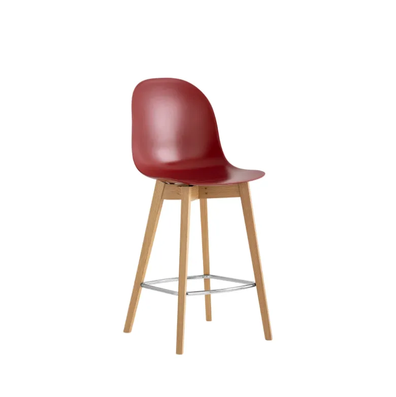 1672 Academy Connubia© Tabouret scandinave en polypropylène et bois