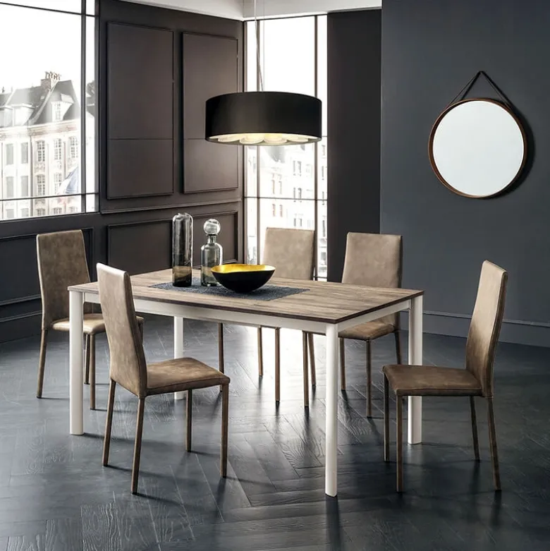 Aaron Table rectangulaire ultra extensible style contemporain en stratifié