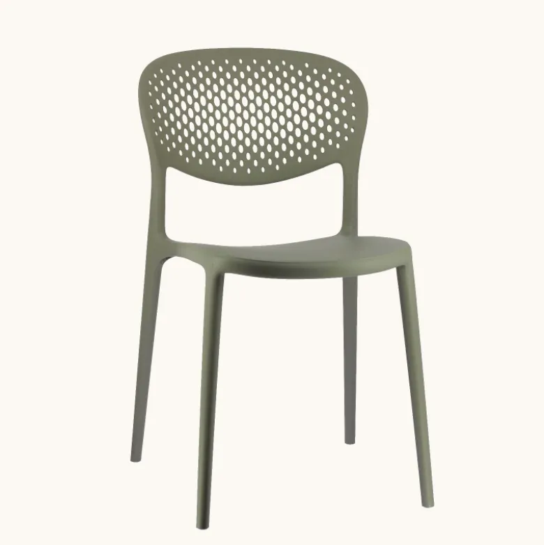 Abby Connubia® Chaise de jardin empilable en polypropylène recyclé avec dossier microperforé