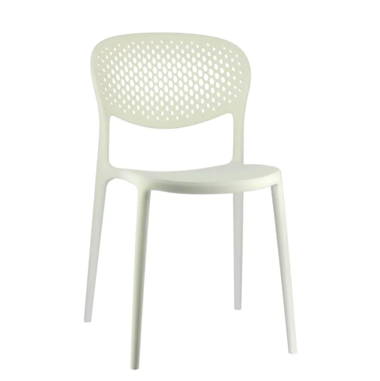 Abby Connubia® Chaise empilable en polypropylène recyclé avec dossier microperforé