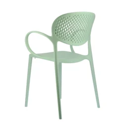 Abby Connubia® Fauteuil empilable en polypropylène recyclé avec dossier microperforé
