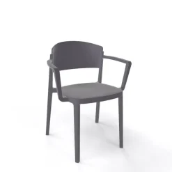 Abuela B Chaise avec accoudoirs empilable en technopolymère