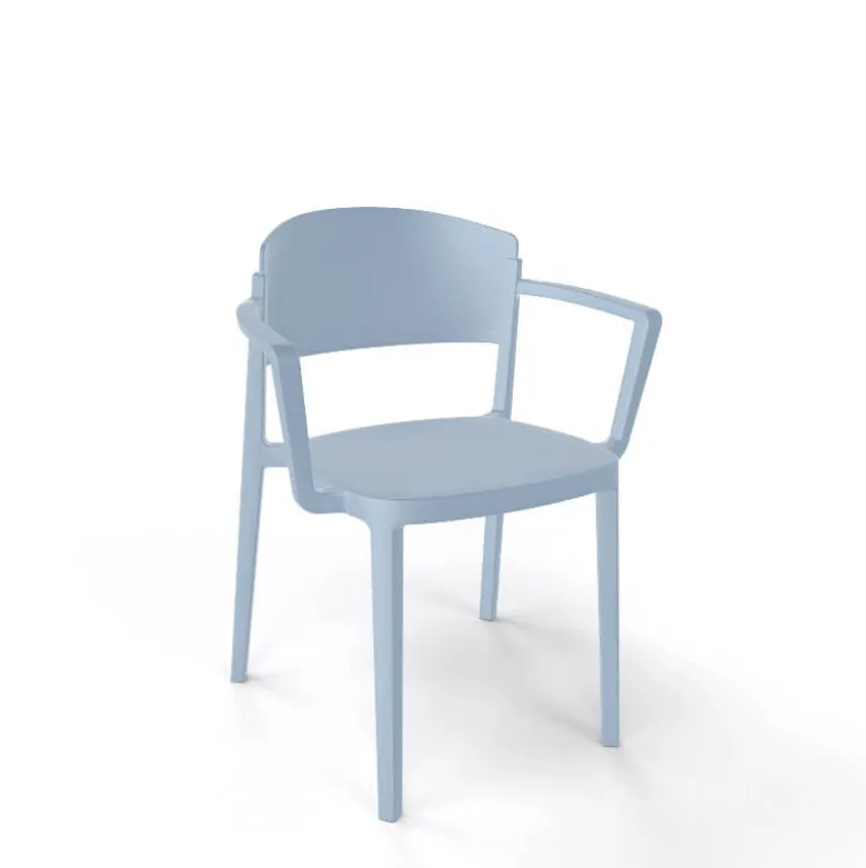 Abuela B Chaise de jardin avec accoudoirs empilable en technopolymère