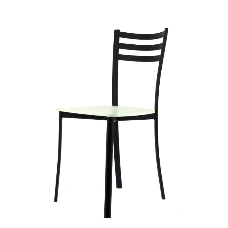 Ace 1320 Chaise de cuisine en métal et assise bois