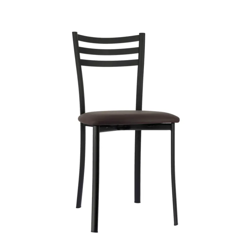 Ace 1320 Chaise de cuisine en métal avec assise en simili rembourrée
