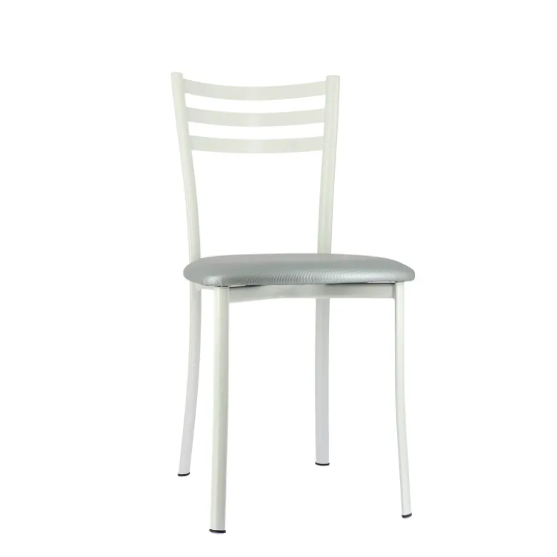 Ace 1320 Chaise de cuisine en métal avec assise en simili rembourrée
