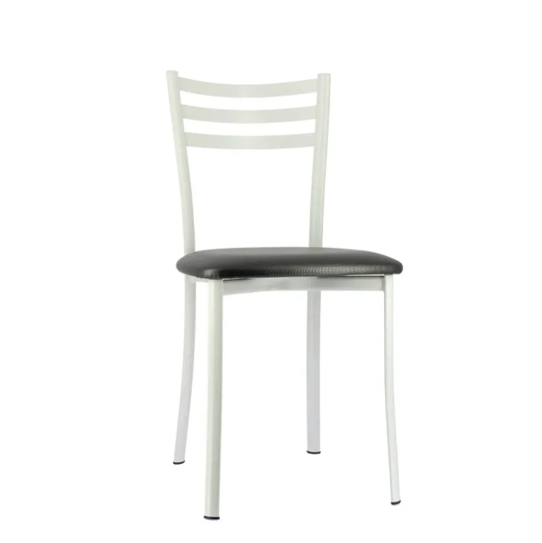 Ace 1320 Chaise de cuisine en métal avec assise en simili rembourrée
