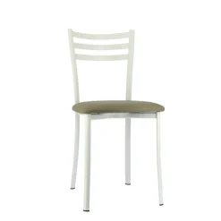 Ace 1320 Chaise de cuisine en métal avec assise en simili rembourrée