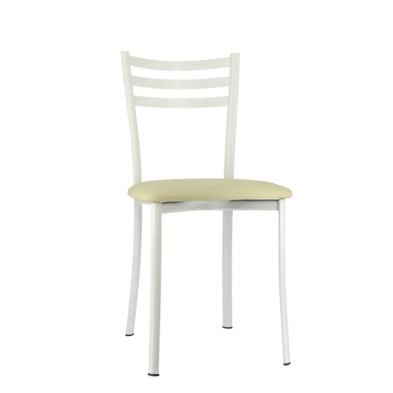 Ace 1320 Chaise de cuisine en métal avec assise en simili rembourrée