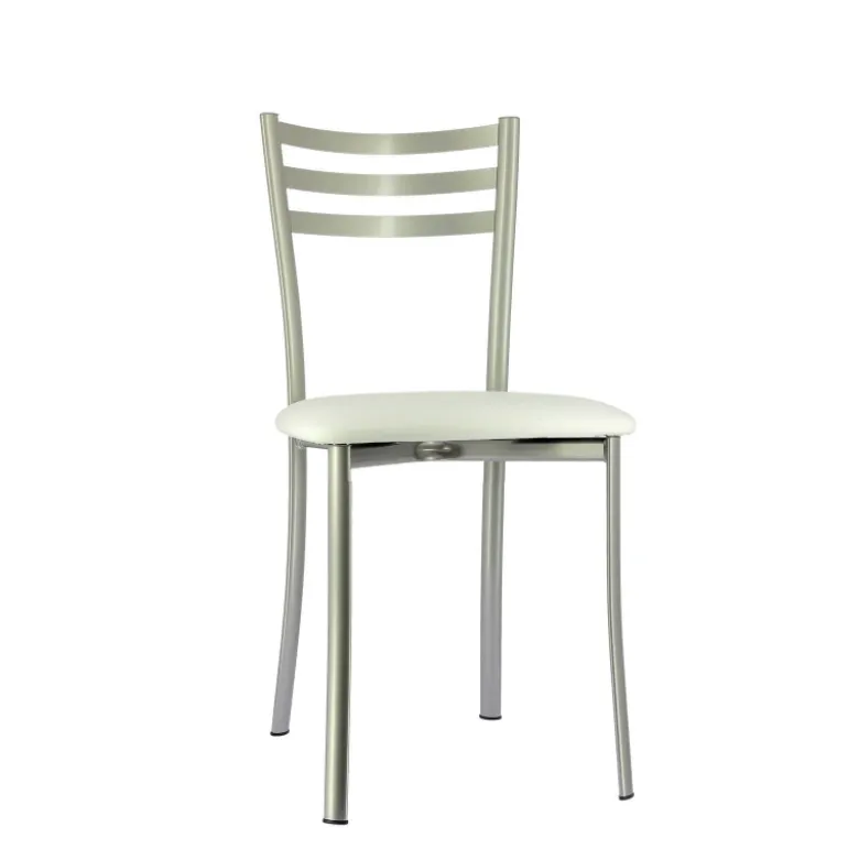 Ace 1320 Chaise de cuisine en métal avec assise en simili rembourrée