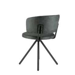 Adagio Chaise moderne pivotante en tissu et pieds métal