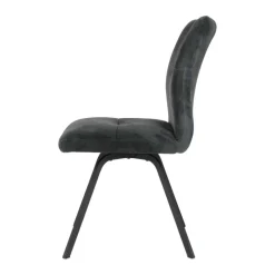 Adèle Chaise en tissu pivotante confortable avec pieds en métal