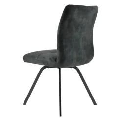 Adèle Chaise en tissu pivotante confortable avec pieds en métal