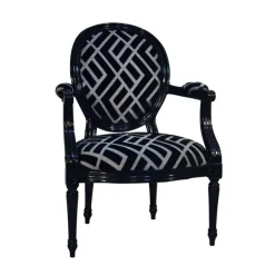 Adrien Fauteuil Louis XVI médaillon revisité fabrication française