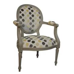 Adrien Fauteuil Louis XVI médaillon revisité fabrication française
