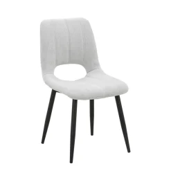 AgatheChaise cosy en tissu avec pieds en métal noir
