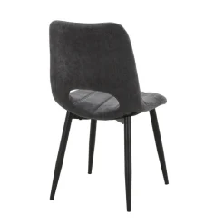 AgatheChaise cosy en tissu avec pieds en métal noir