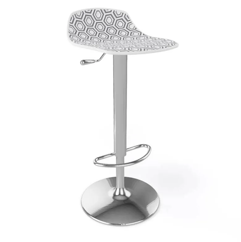 Alhambra 97A / 97AV Tabouret italien sans dossier réglable en hauteur avec assise à motifs
