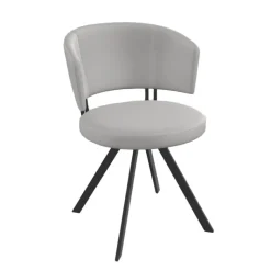 Allure Chaise design confortable pivotante en simili avec pieds en métal