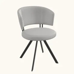 Allure Chaise design confortable pivotante en simili avec pieds en métal