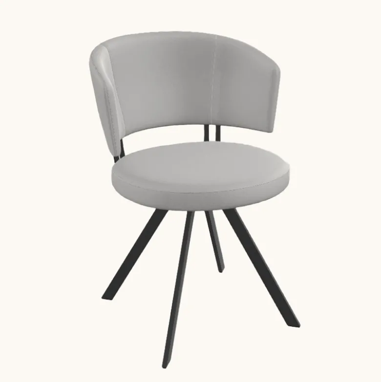 Allure Chaise design confortable pivotante en simili avec pieds en métal