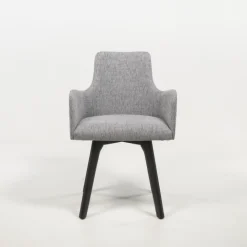 Anders Fauteuil cocooning en tissu et pieds bois