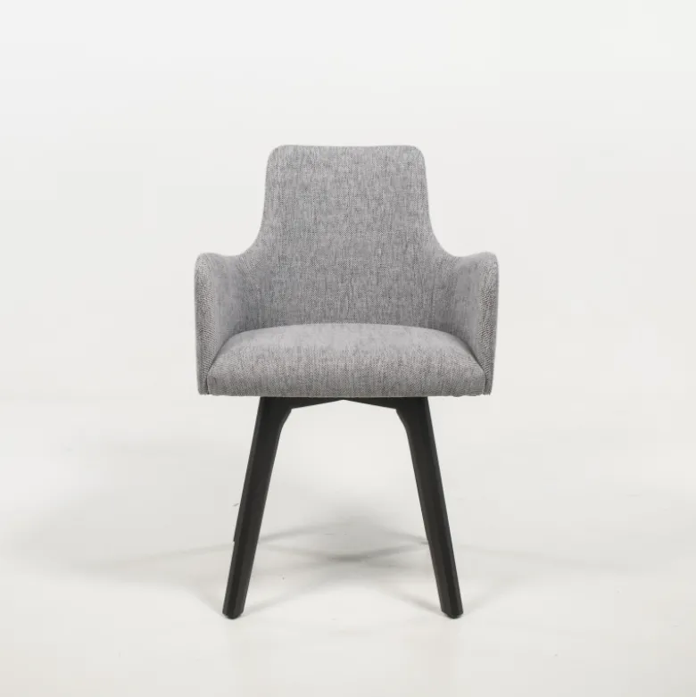 Anders Fauteuil cocooning en tissu et pieds bois