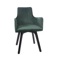 Anders Fauteuil cocooning en tissu et pieds bois