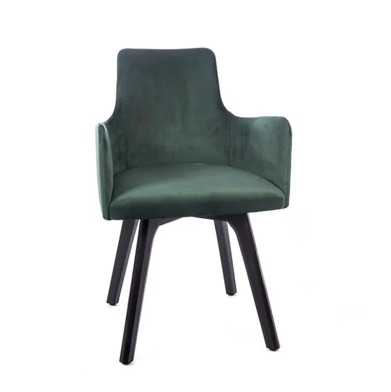 Anders Fauteuil cocooning en tissu et pieds bois