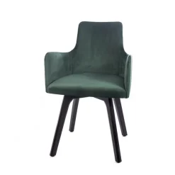 Anders Fauteuil cocooning en tissu et pieds bois