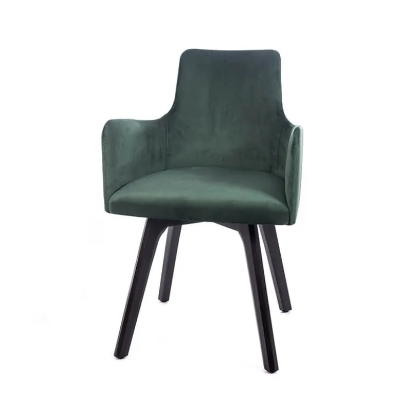 Anders Fauteuil cocooning en tissu et pieds bois