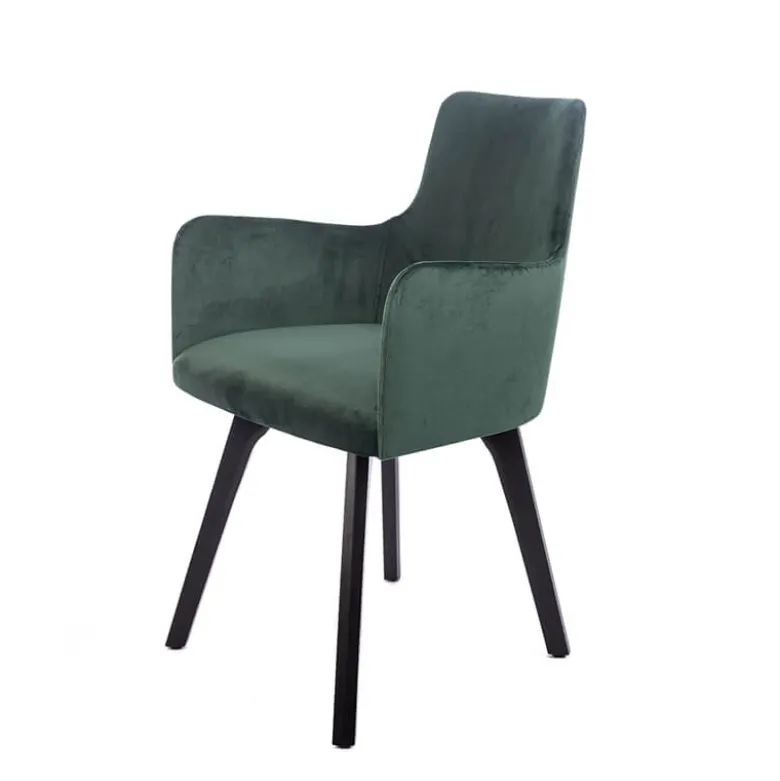 Anders Fauteuil cocooning en tissu et pieds bois