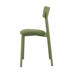 Anémone Carrier® Chaise française avec assise en tissu rembourrée et dossier métal
