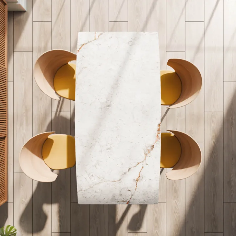 Atlas Table scandinave en céramique avec pieds bois
