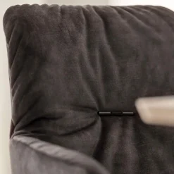 Aura Mobitec® Chaise avec accoudoirs style cocooning en tissu et pieds bois