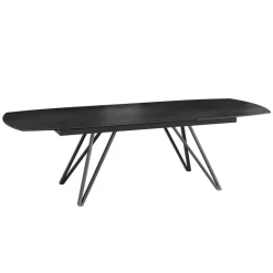 BabyloneTable en céramique extensible avec pieds design en métal noir