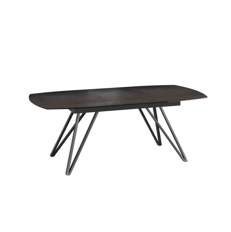 BabyloneTable en céramique extensible avec pieds design en métal noir