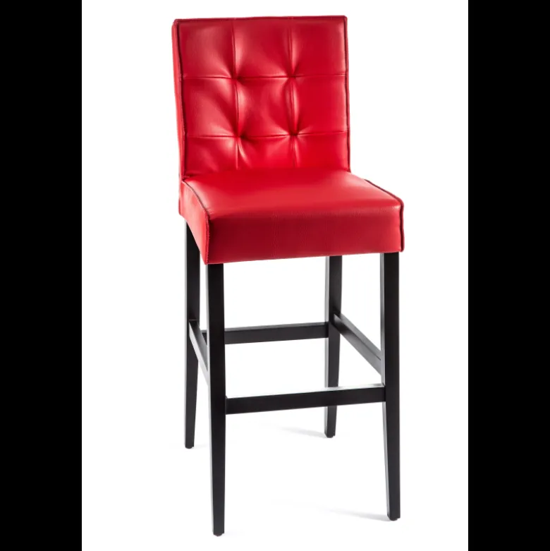 BarCarpe 2 Tabouret de bar matelassé en synthétique et bois