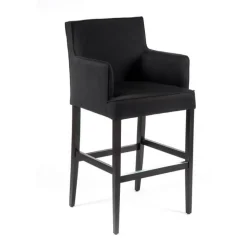 BarDiem Tabouret bar contemporain en tissu et bois