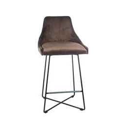 BarLars line Tabouret snack moderne en métal et tissu