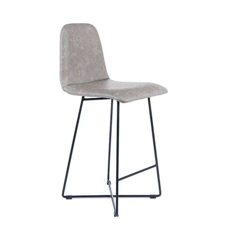 BarPandora diamant Tabouret snack design rembourré avec pieds filaires en métal noir