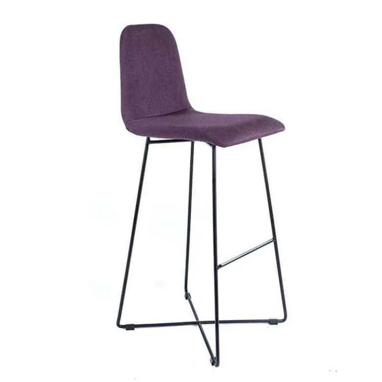 BarPandora Tabouret de bar design en tissu avec pieds filaires en métal