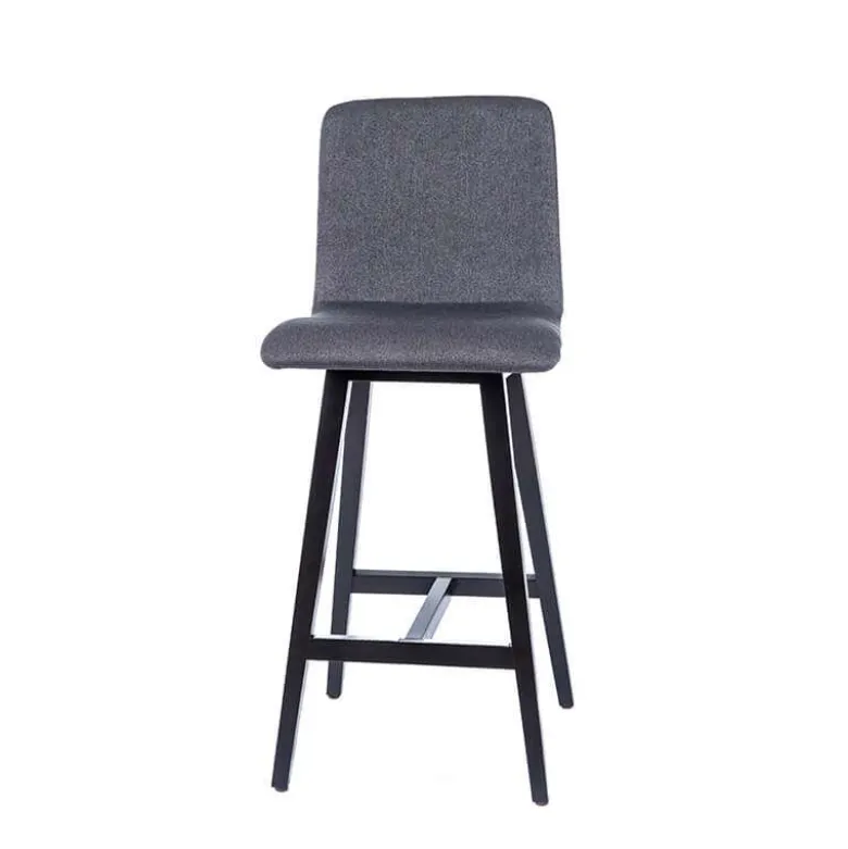 BarPlaza Tabouret snack style scandinave en tissu et pieds bois