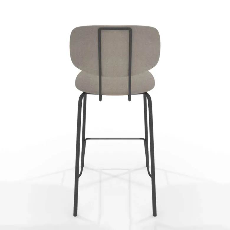 Bistro Tabouret snack inspiration vintage en simili et pieds en métal