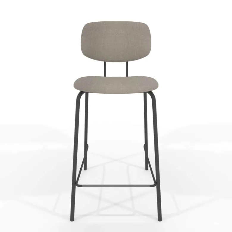 Bistro Tabouret snack inspiration vintage en simili et pieds en métal