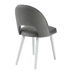 Bistrot Chaise cosy avec dossier ajouré en tissu et pieds bois