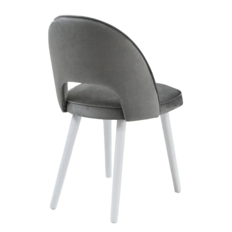 Bistrot Chaise cosy avec dossier ajouré en tissu et pieds bois