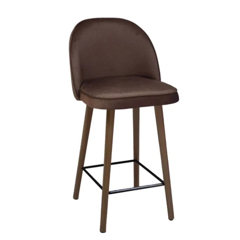 Bistrot Tabouret snack confortable en tissu avec pieds en bois